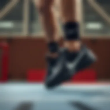 Athlete demonstrating performance in Nike black shoes