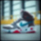 High top Nike shoes showcasing unique design elements