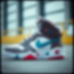 High top Nike shoes showcasing unique design elements