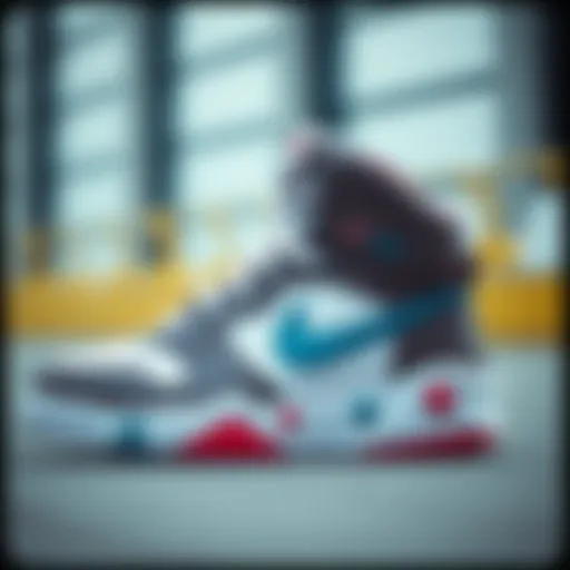 High top Nike shoes showcasing unique design elements