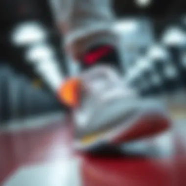 Close-up of Nike basketball shoe technology showcasing performance features