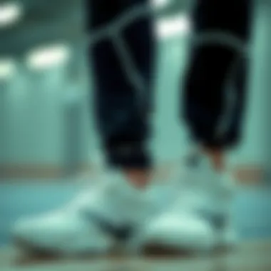 Fashionable outfit paired with white Nike basketball shoes