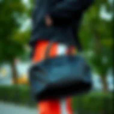 Nike black bag complementing sporty attire