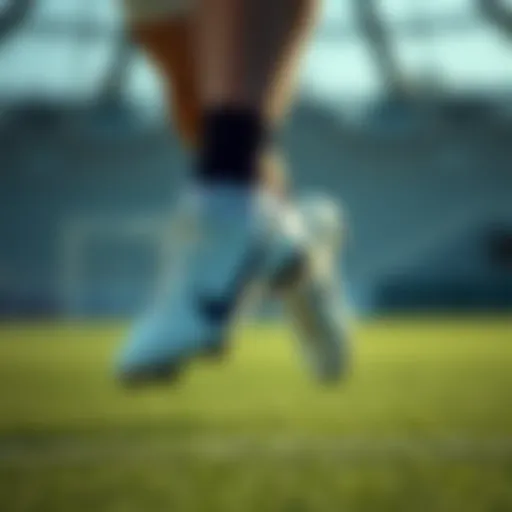 Dynamic athlete showcasing Nike cleats during an intense match
