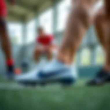 Diverse players testing Nike cleats in various sports settings