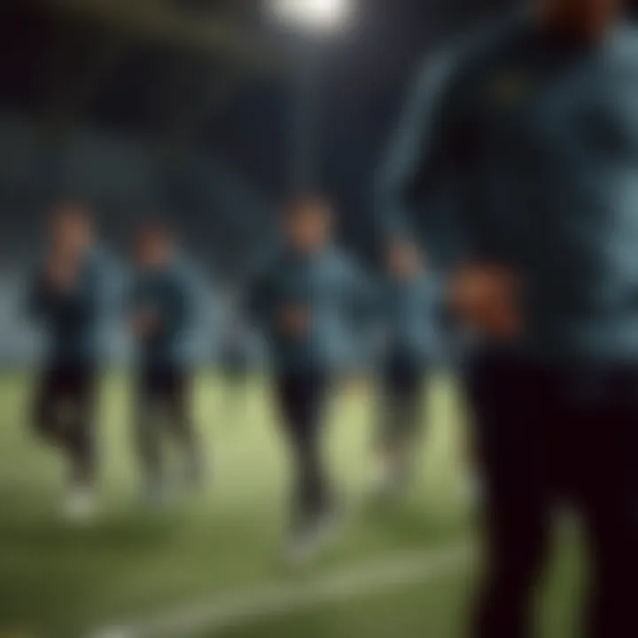 Athletic Training with Nike Pro Tracksuits Group of athletes wearing Nike Pro tracksuits during training session