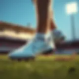 Dynamic Action Shot of Nike Cleats Dynamic action shot of Nike semi-professional cleats on the field