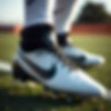 Close-up of the innovative design features of Nike semi-professional cleats