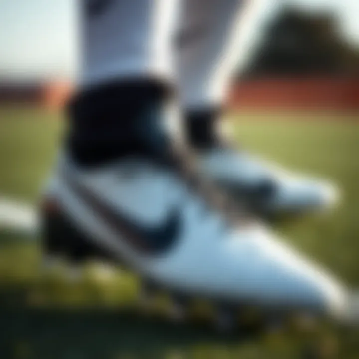 Close-up of the innovative design features of Nike semi-professional cleats