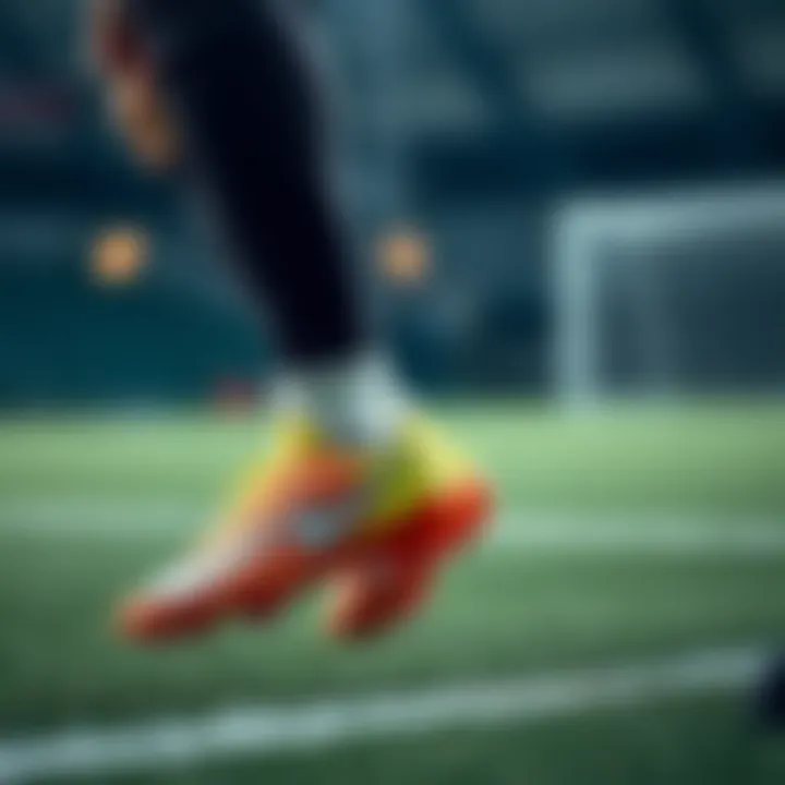 Athlete showcasing the performance of Nike semi-professional cleats during a match