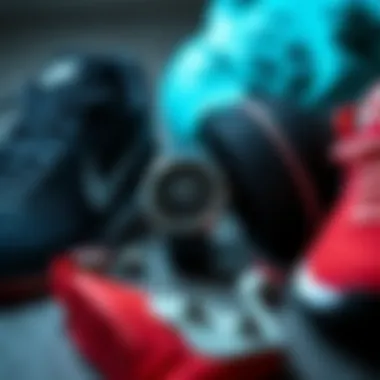 Stylish arrangement of Nike Witness 5 alongside sports gear, emphasizing its fashion aspect.