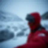 Cozy North Face Polar jacket in snowy landscape