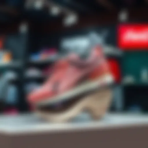 Stylish Puma Mayze Stack shoes on display