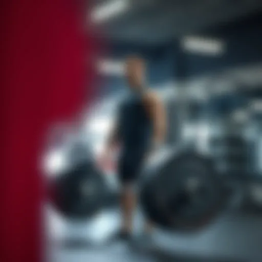 A person performing a deadlift in a gym setting