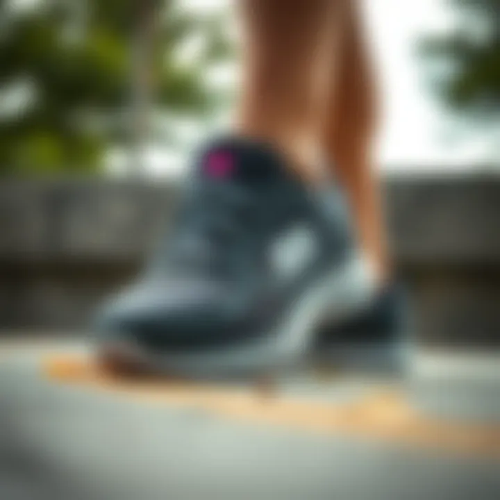 Close-up view showcasing the durability of Skechers footwear