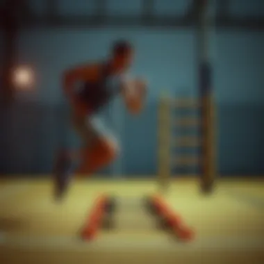 Enhancing Agility with Sports Ladder Athlete demonstrating agility drills on a sports ladder