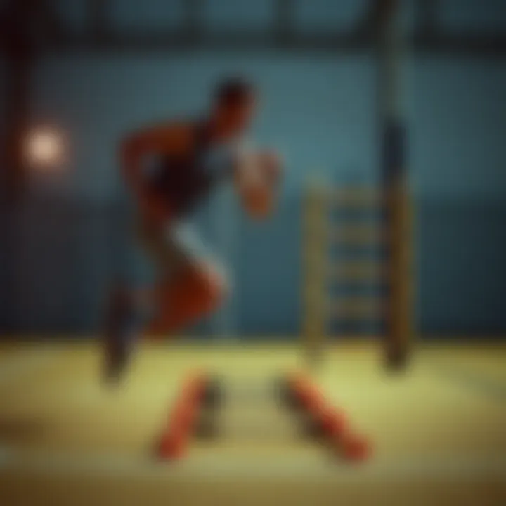 Enhancing Agility with Sports Ladder Athlete demonstrating agility drills on a sports ladder