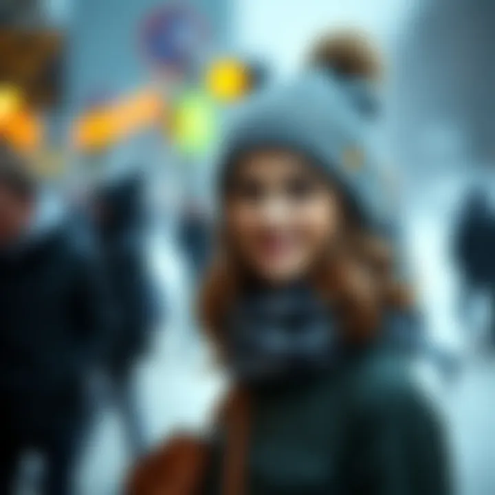 A stylish beanie paired with a fashionable winter outfit