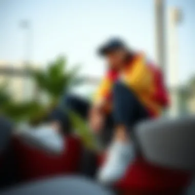 Stylish outfit ideas featuring Lacoste white shoes in a trendy setting