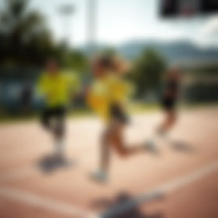 Dynamic individuals engaging in sports with style