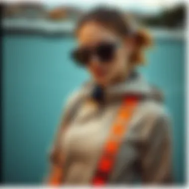 Trendy accessories complementing sporty attire