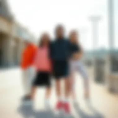 Fashionable three X large outfits arranged for a sportswear collection showcase