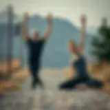 Couple practicing yoga together in harmony