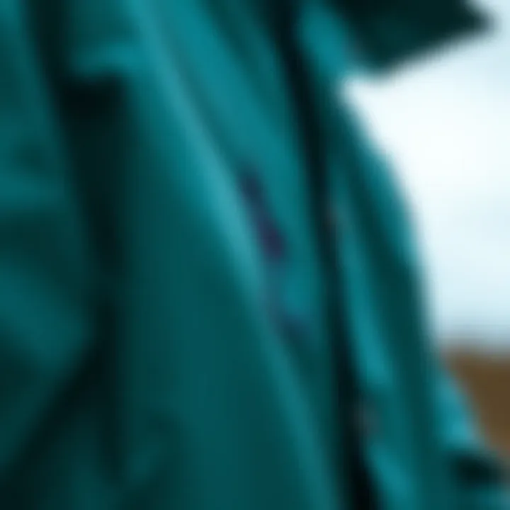 Close-up of US Polo raincoat fabric and design details