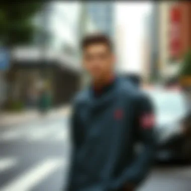 Stylish US Polo raincoat in an urban setting