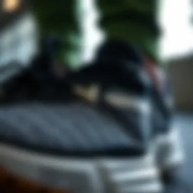 Innovation in Footwear Materials Close-up of advanced material used in V brand shoes