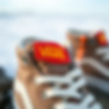 Close-up view of the material used in Vans Ski Hi, highlighting its texture and quality.