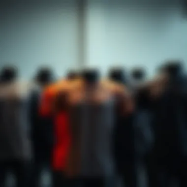 Various styles of compression shirts displayed