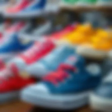 Variety of Converse children's shoes displayed