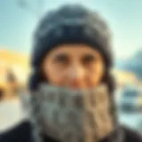 A cozy winter hat with intricate knit patterns