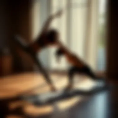 Intimate moment of two practitioners in yoga flow